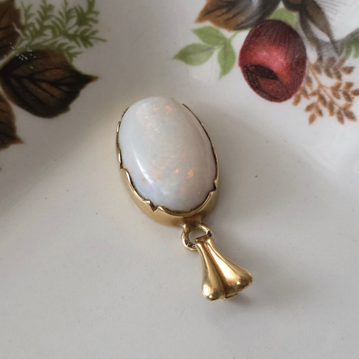 Vintage 14k gouden hanger met opaal