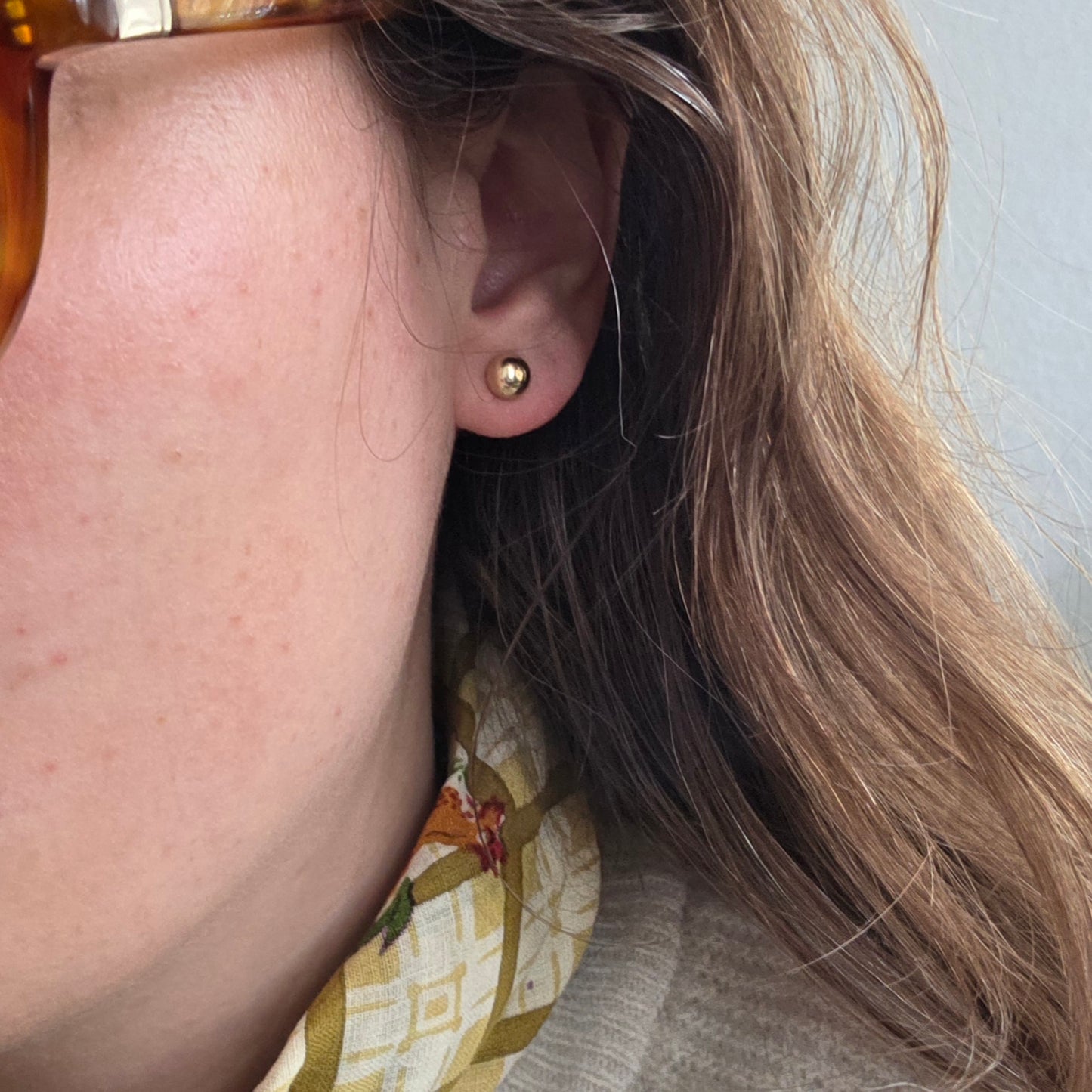 Vintage 14k gouden oorstekers dot