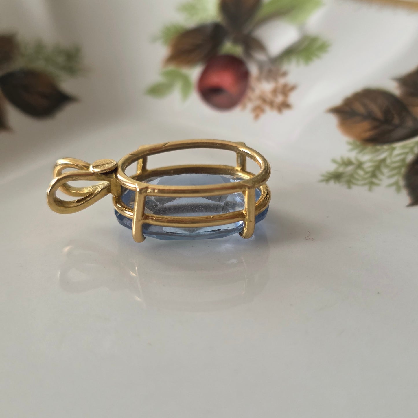 Vintage 18k gouden hanger topaas