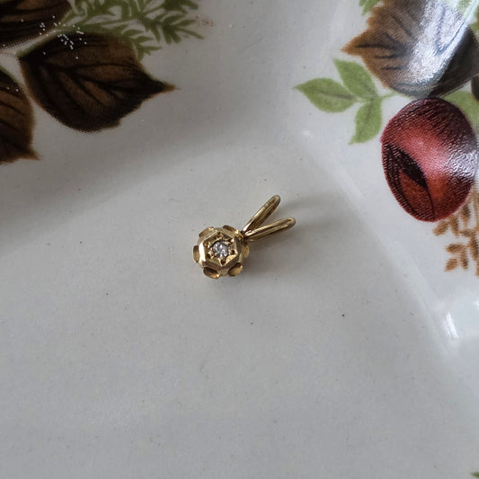 Vintage 14k gouden hangertje diamant