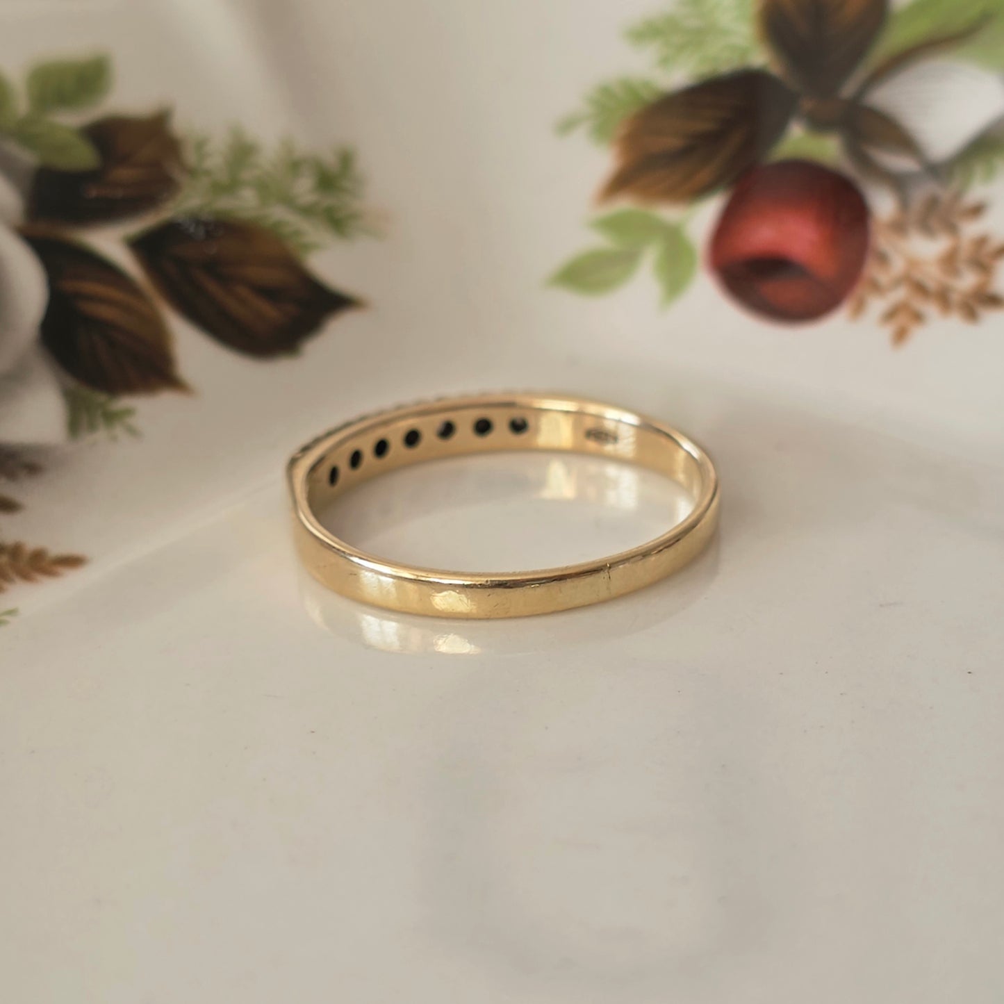 Vintage 14k gouden ring met diamanten 0.07ct