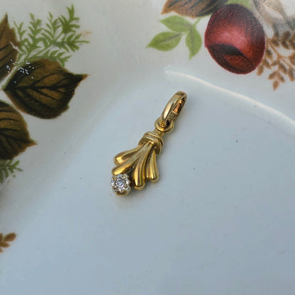 Vintage 14k gouden hanger diamant