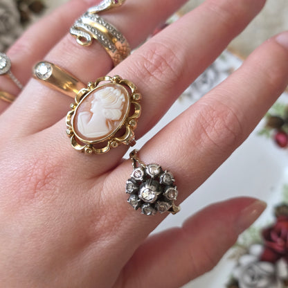 Vintage 14k gouden ring met camee