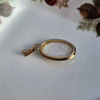 Vintage 14k gouden hanger opaal
