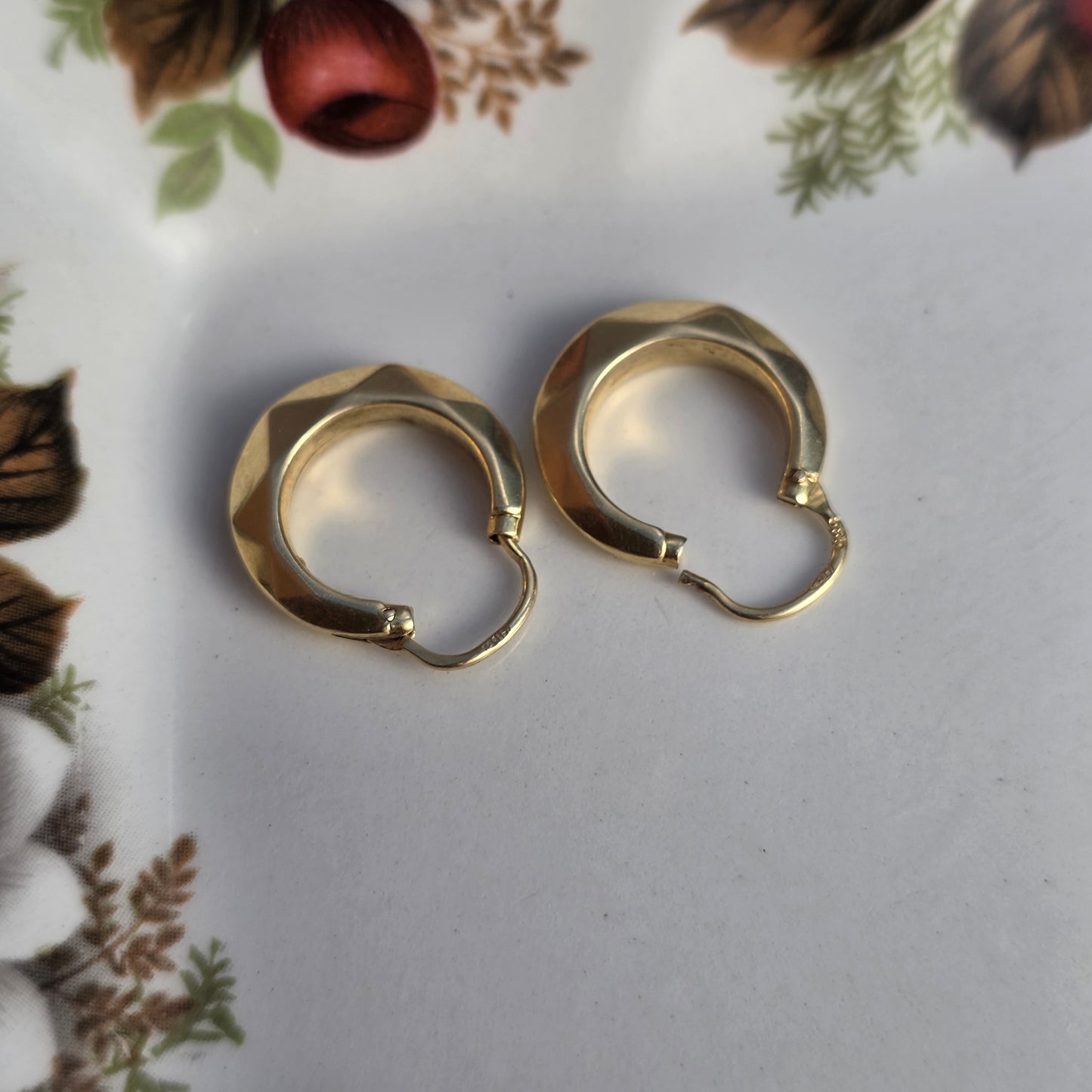 Vintage 14k gouden creolen facet