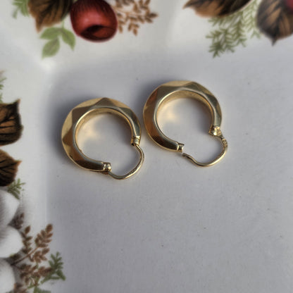 Vintage 14k gouden creolen facet