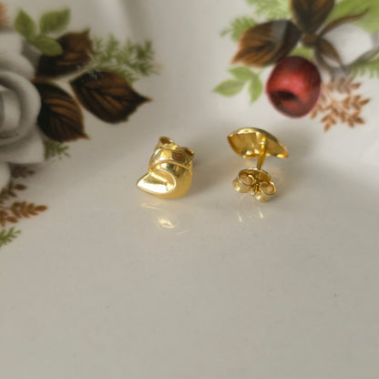 Vintage 14k gouden oorstekers abstract