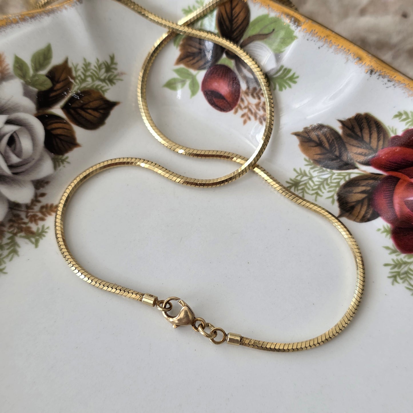 Vintage 14k gouden snake chain ketting