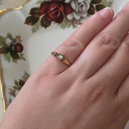 Antieke 14k roségouden ring met roosdiamant