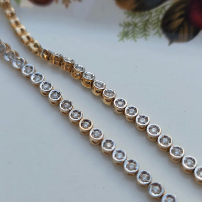 Vintage 14k wit gouden diamant tennisarmband