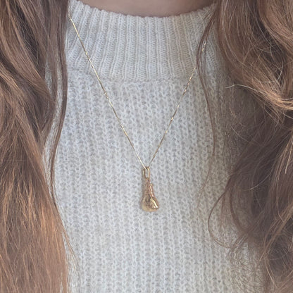 Vintage 14k gold pendant money bag