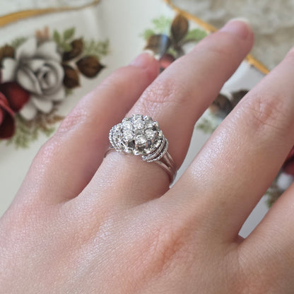 Vintage 18k witgouden ring met diamanten 0.56ct