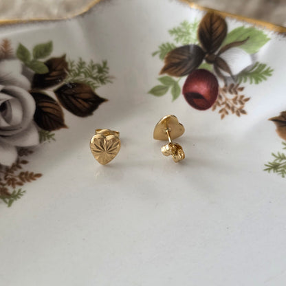 Vintage 18k gouden oorstekers sparkle hart