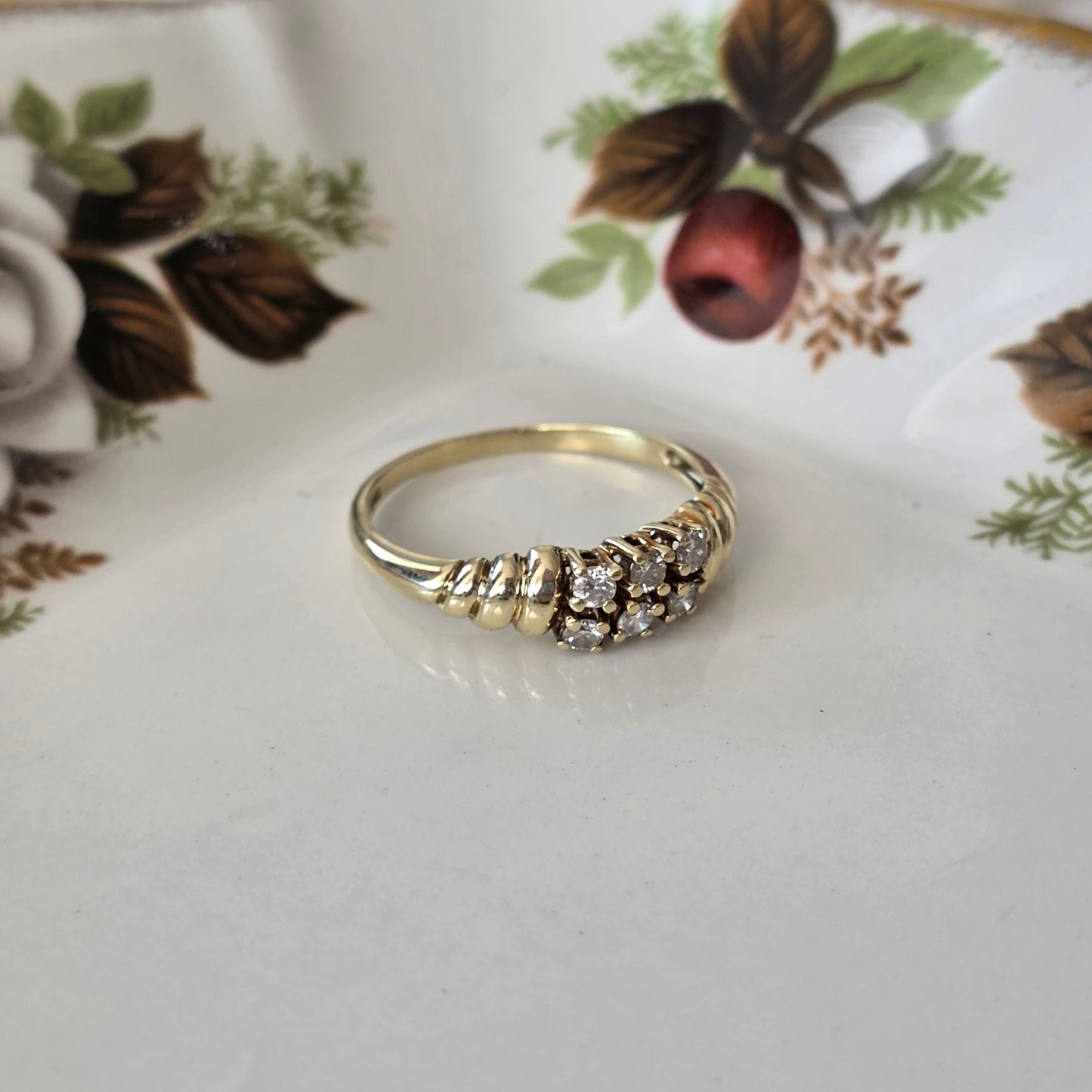 Vintage 14k gouden ring diamant 0.21ct
