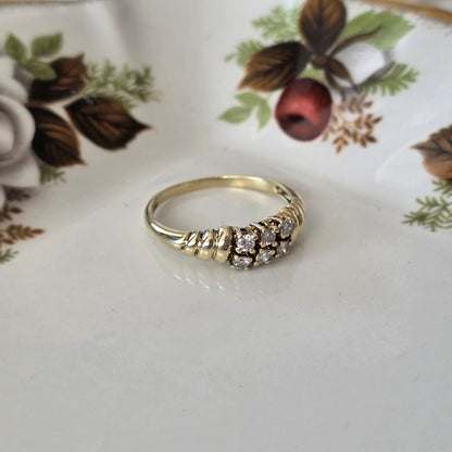 Vintage 14k gouden ring diamant 0.21ct