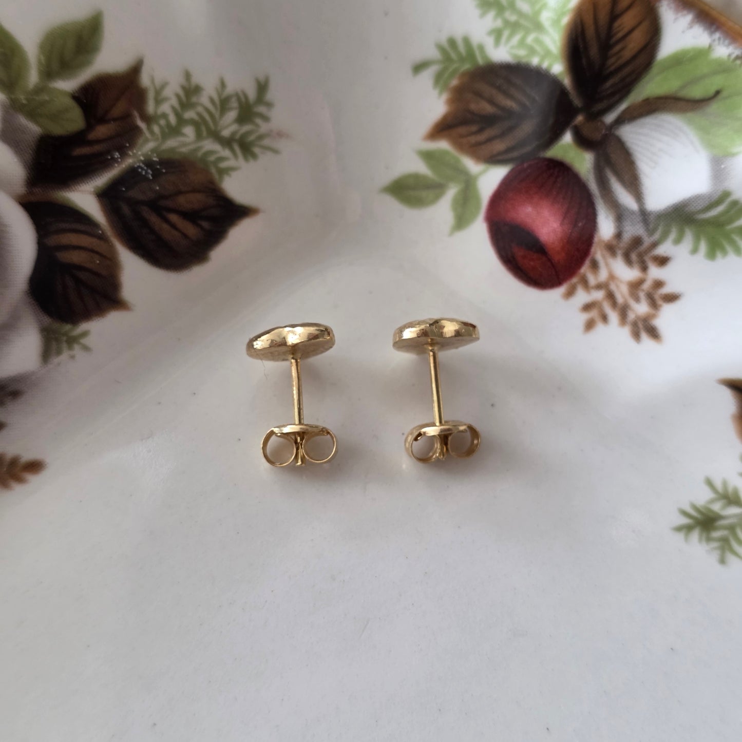 Vintage 18k gouden oorstekers sparkle hart