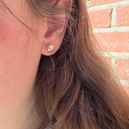 Vintage 14k gouden oorstekers big sparkle