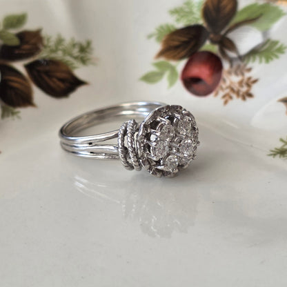Vintage 18k witgouden ring met diamanten 0.56ct