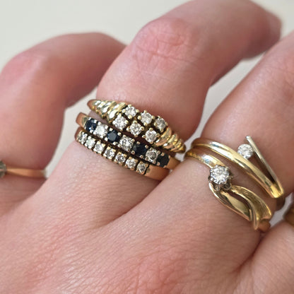 Vintage 14k gouden ring diamant 0.1ct