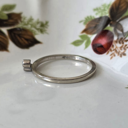 Vintage 14k witgouden ring met diamanten 0.04ct