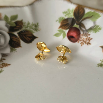 Vintage 14k gouden oorstekers abstract