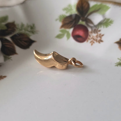 Vintage 18k gouden hanger klomp