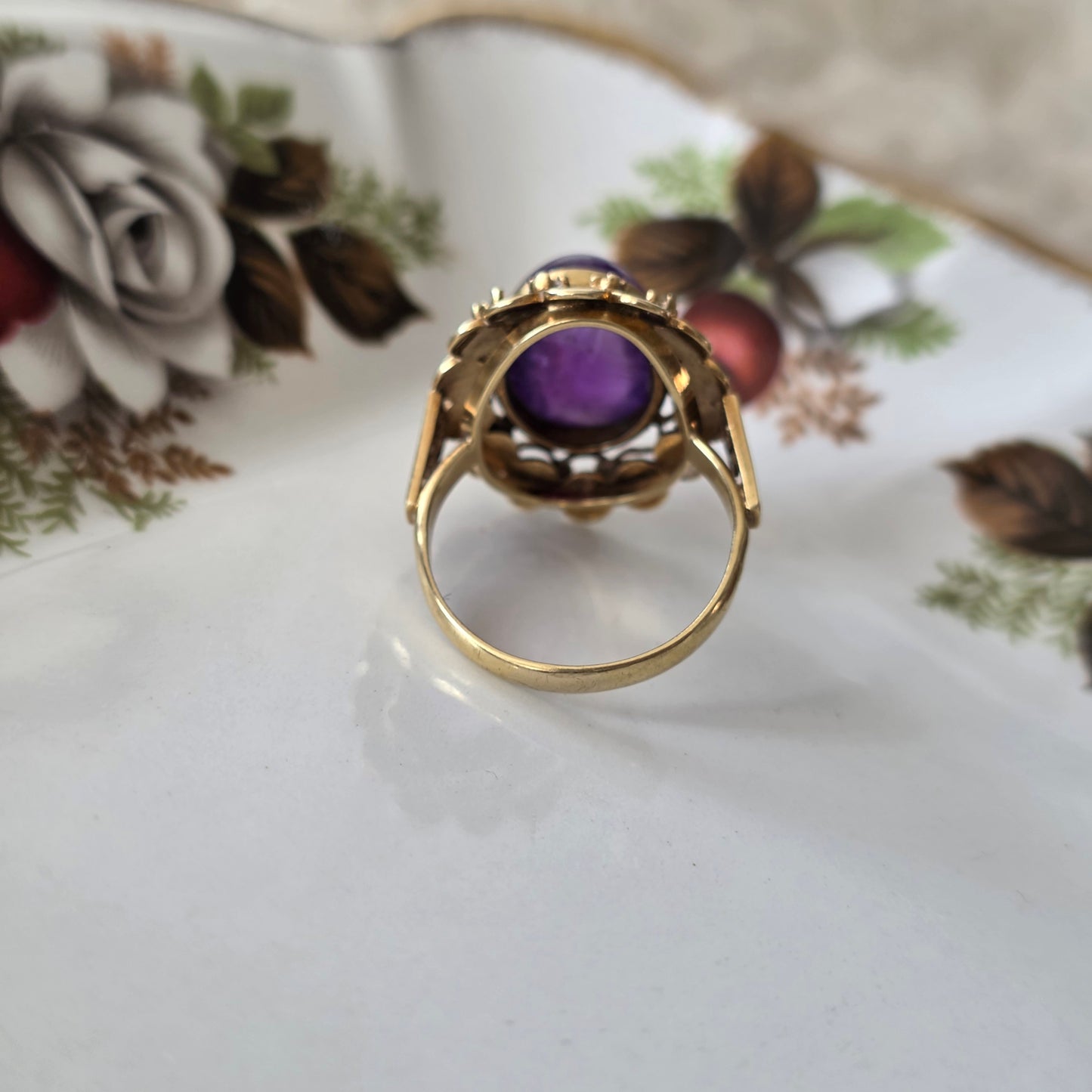 Vintage 14k gouden ring amethist