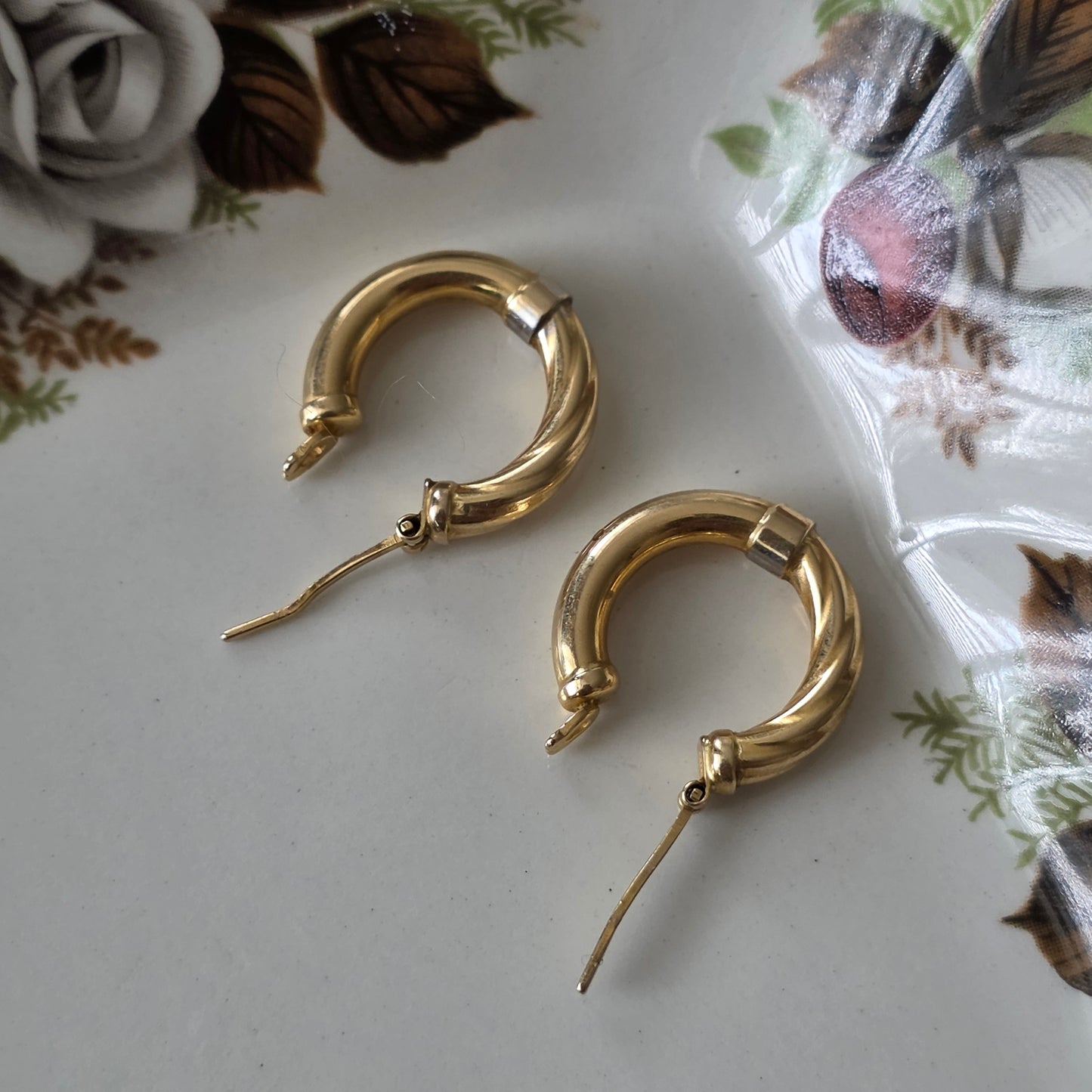 Vintage 14k gouden creolen swirl