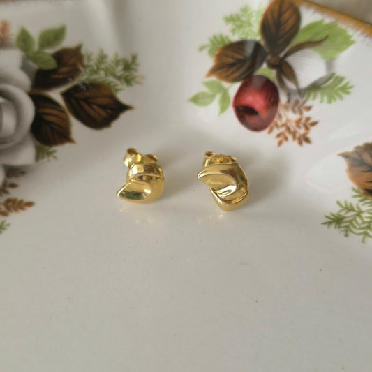 Vintage 14k gouden oorstekers abstract