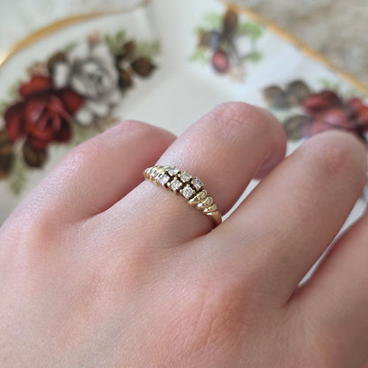 Vintage 14k gouden ring diamant 0.21ct