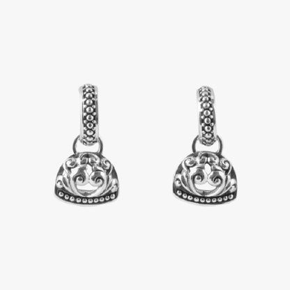 Barse Zilver Oorstekers Scroll Klok Hoop