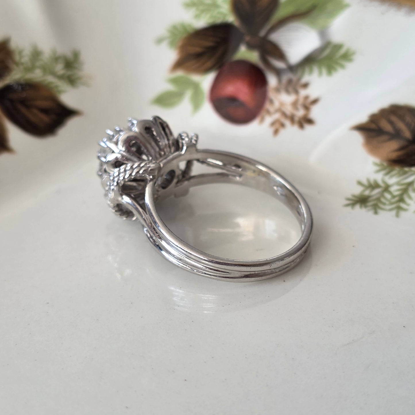 Vintage 18k witgouden ring met diamanten 0.56ct