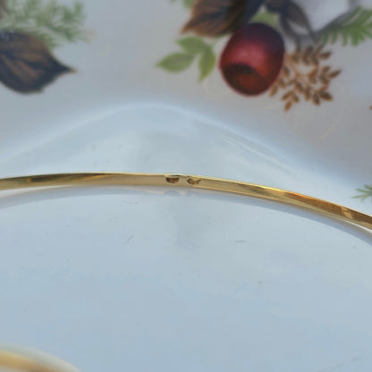 Vintage 14k gouden bangle armband met diamant