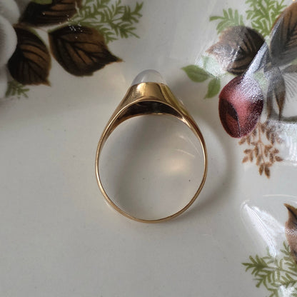 Vintage 18k gouden ring met maansteen