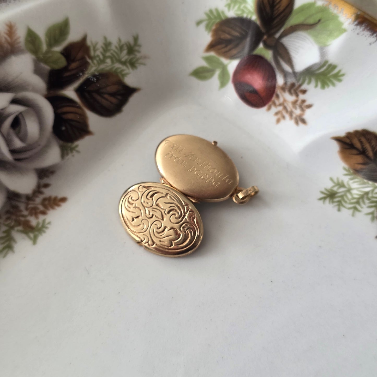 Vintage 18k gouden hanger medaillon ovaal