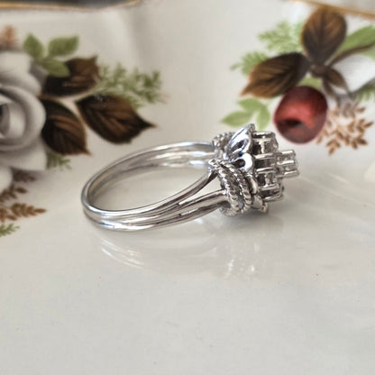 Vintage 18k witgouden ring met diamanten 0.56ct