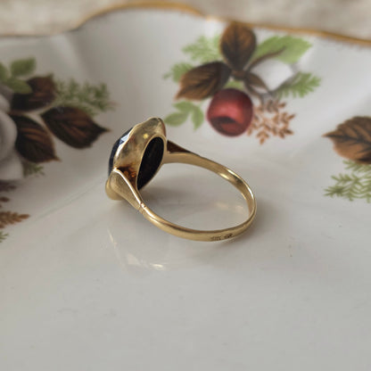 Vintage 14k gouden ring hematiet