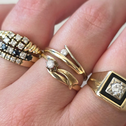 Vintage 14k gouden ring diamant 0.1ct