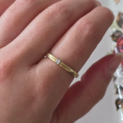 Vintage 14k gold solitair wedding ring diamond 0.05ct