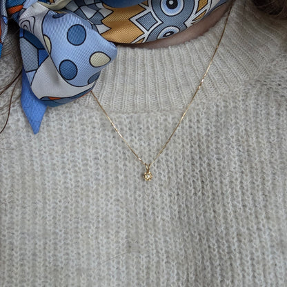 Vintage 14k gouden hangertje diamant