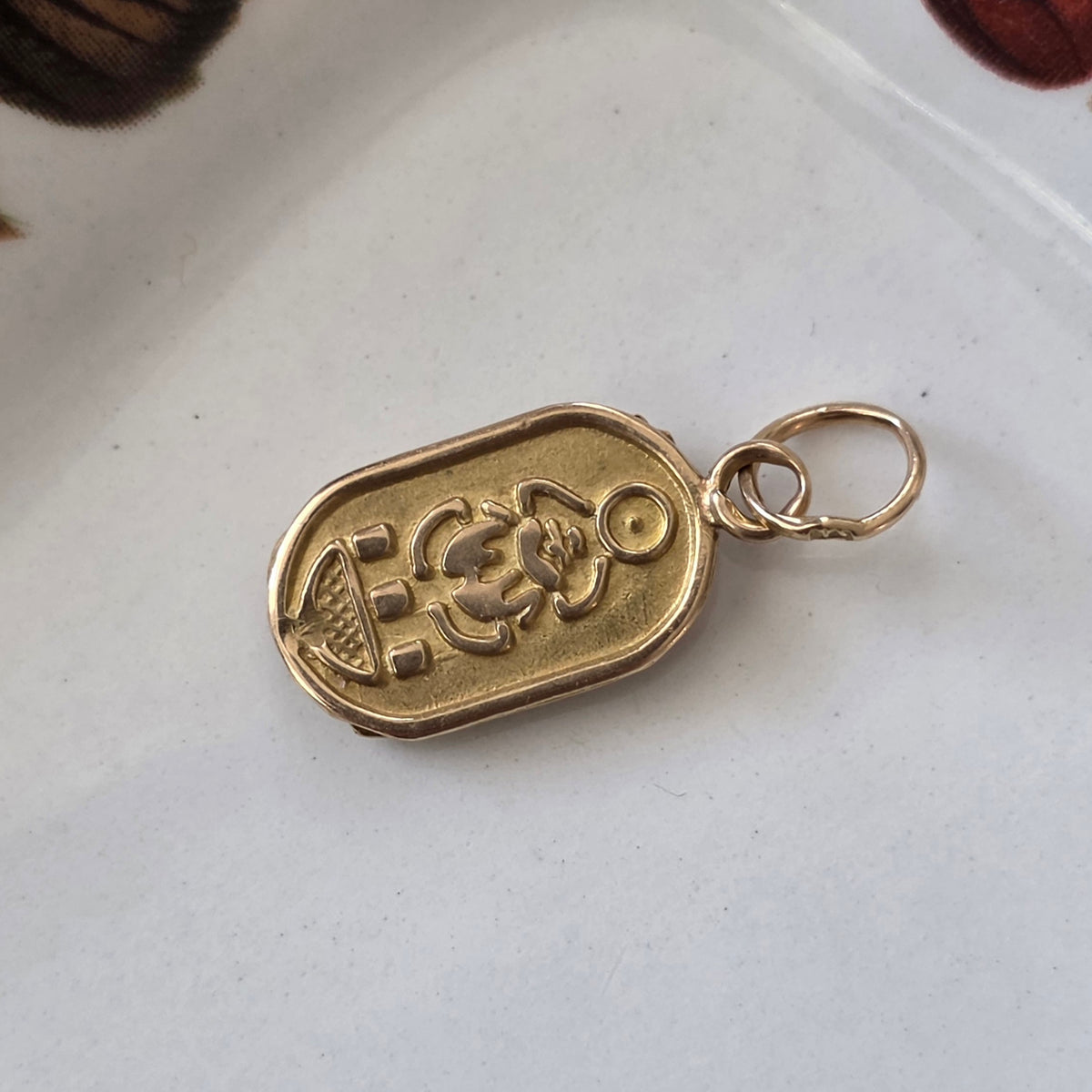 Vintage 18k gouden hanger scarabee