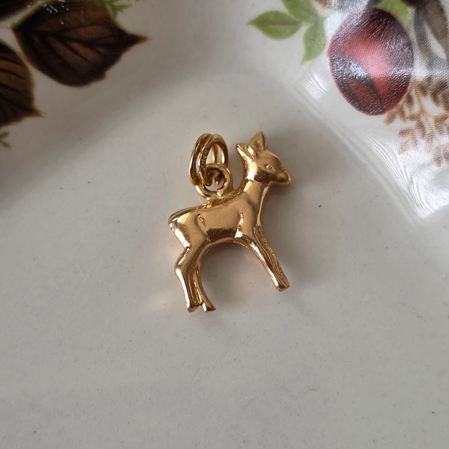 Vintage 18k gouden hanger hertje