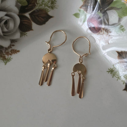 Vintage 14k gouden oorhangers chime