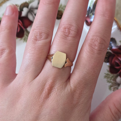 Vintage 14k gouden ring medaillon compartiment