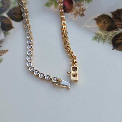 Vintage 14k wit gouden diamant tennisarmband