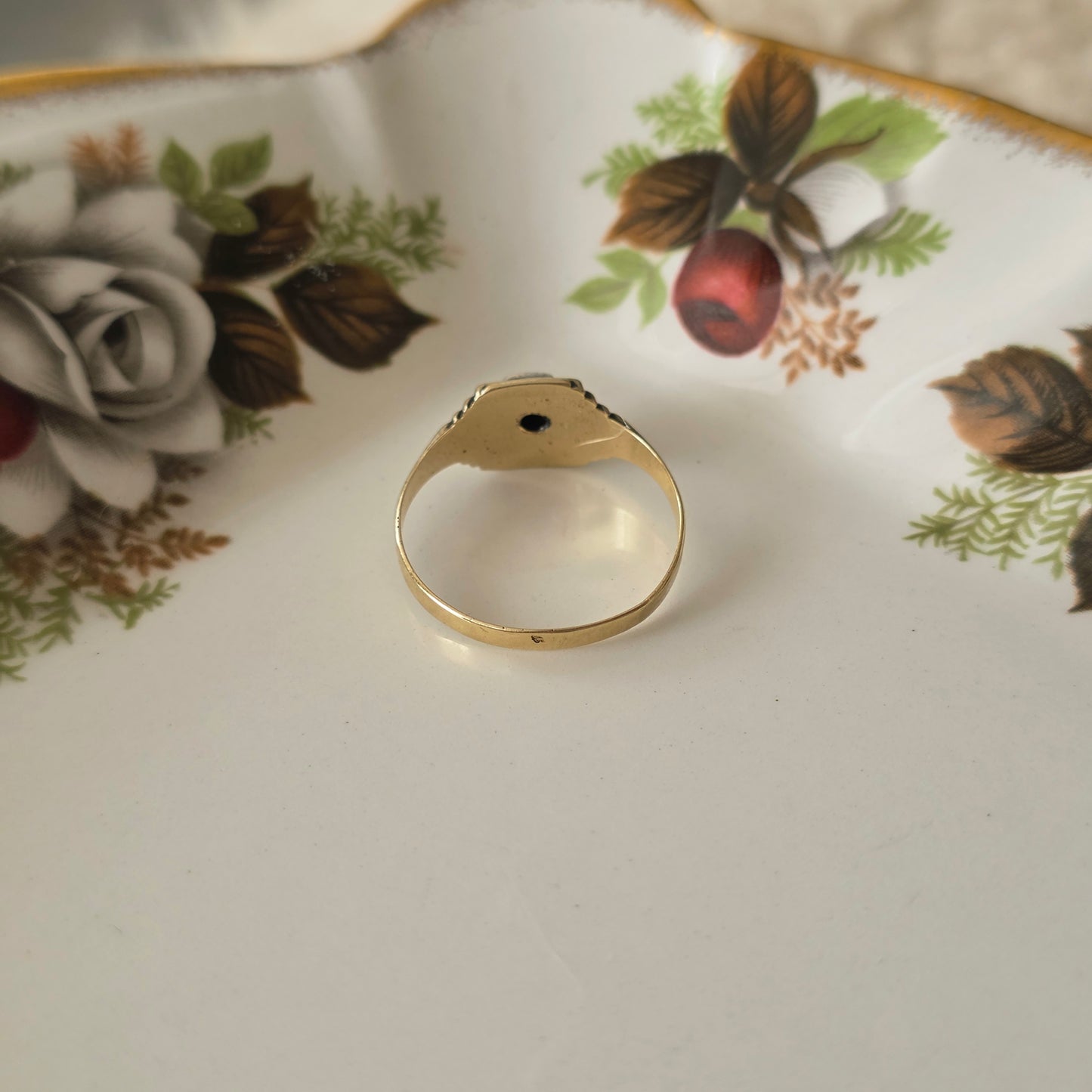 Vintage 14k gouden Art Deco ring diamant 0.03ct