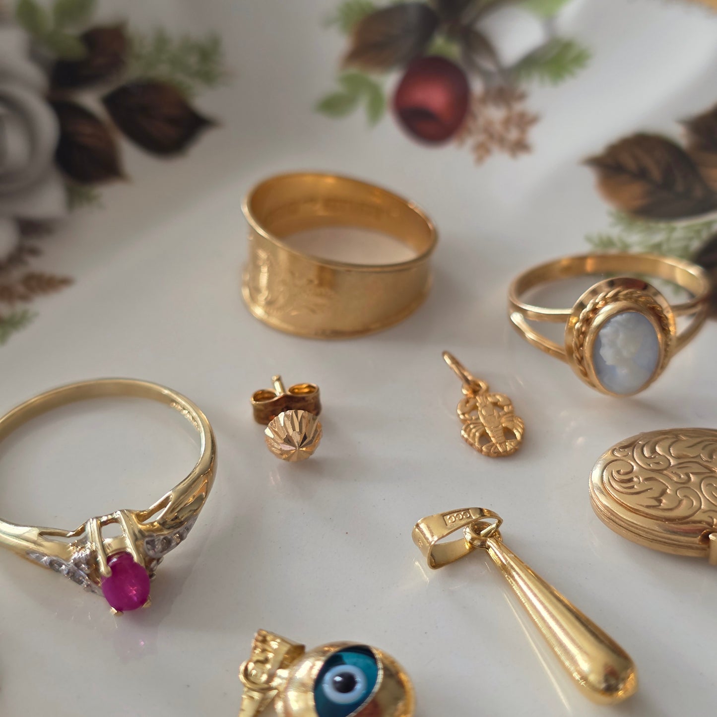 Vintage 18k gouden oorstekers sparkle