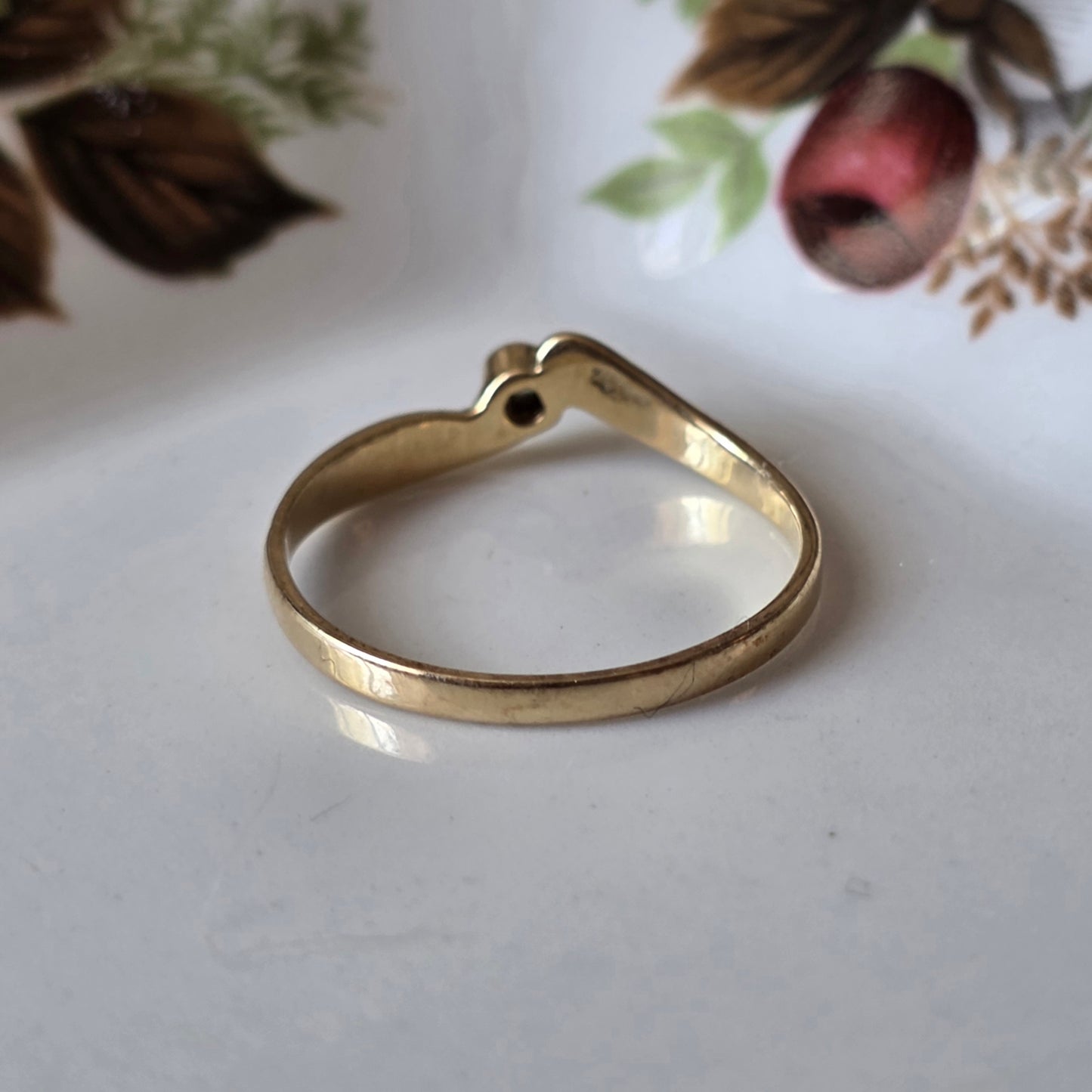 Vintage 14k gouden ring diamant 0.02ct