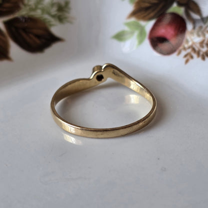 Vintage 14k gouden ring diamant 0.02ct
