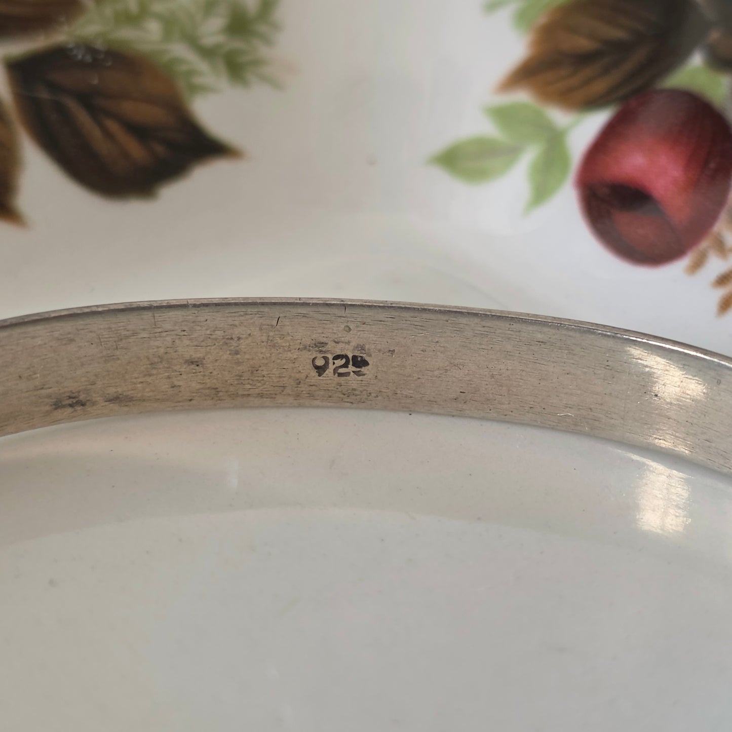 Vintage zilveren bangle tijgeroog